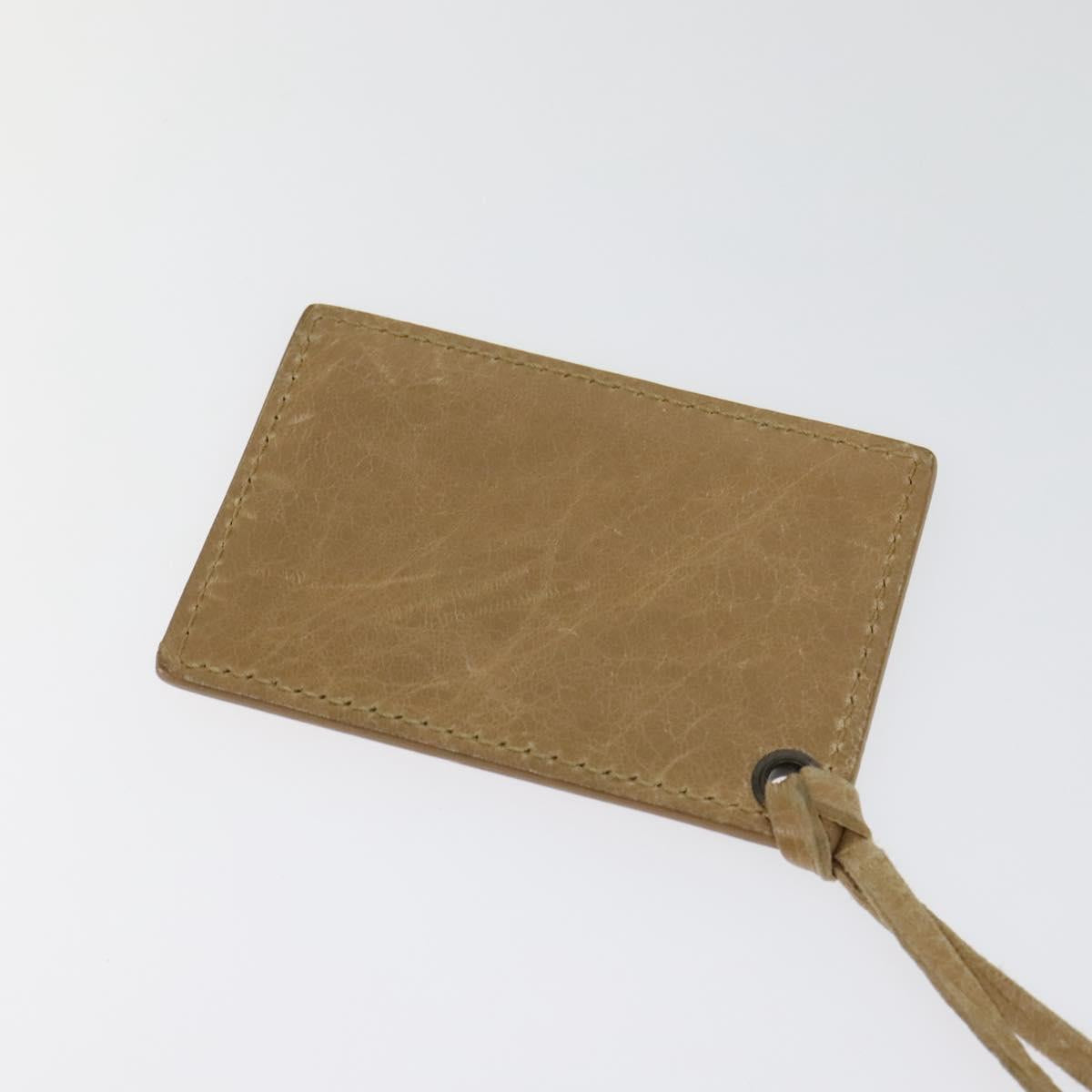 BALENCIAGA Classic Flat Shoulder Bag Leather Beige Auth bs27986