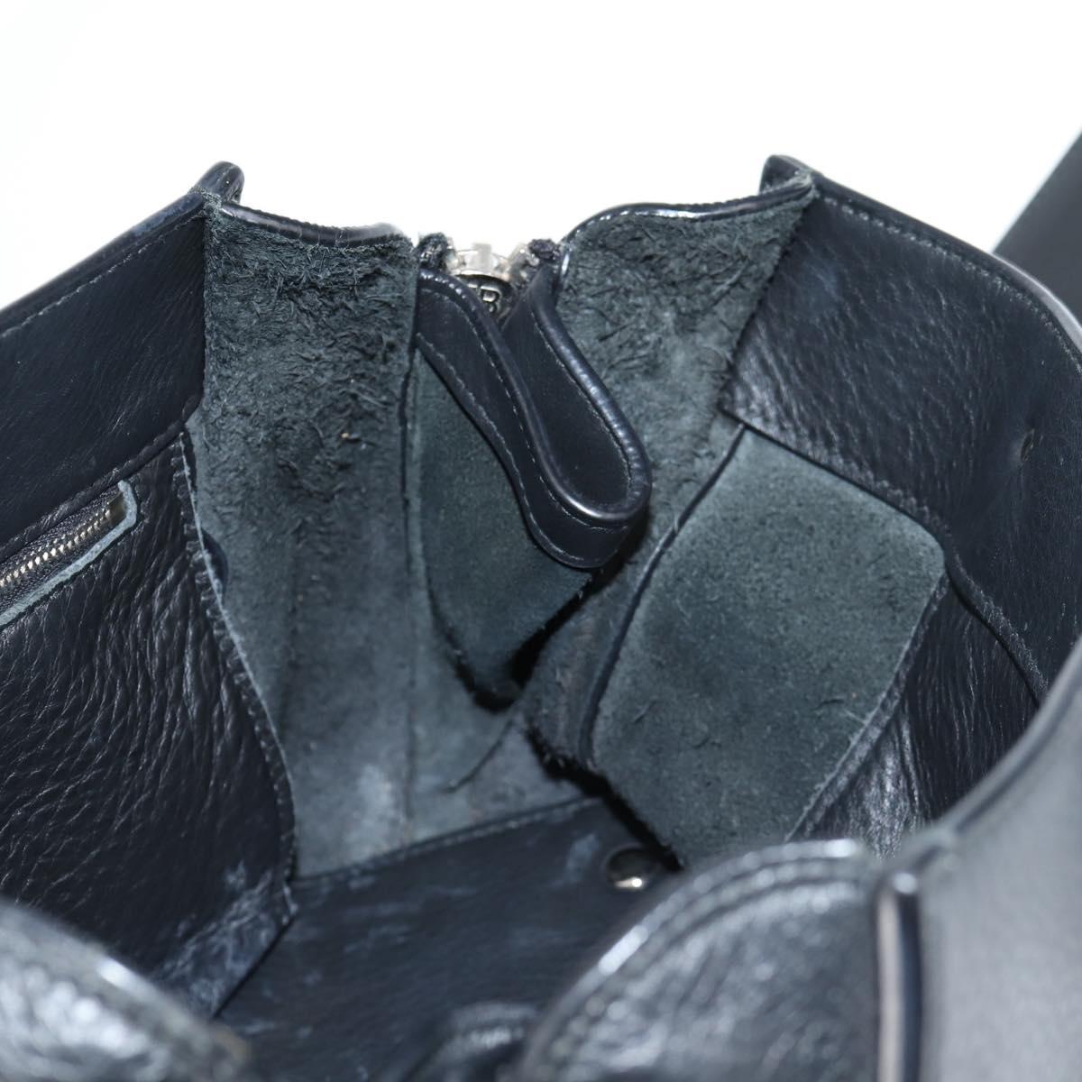 BALENCIAGA Paper Mini Hand Bag Leather 2way Black Silver 370926 Auth bs27987V