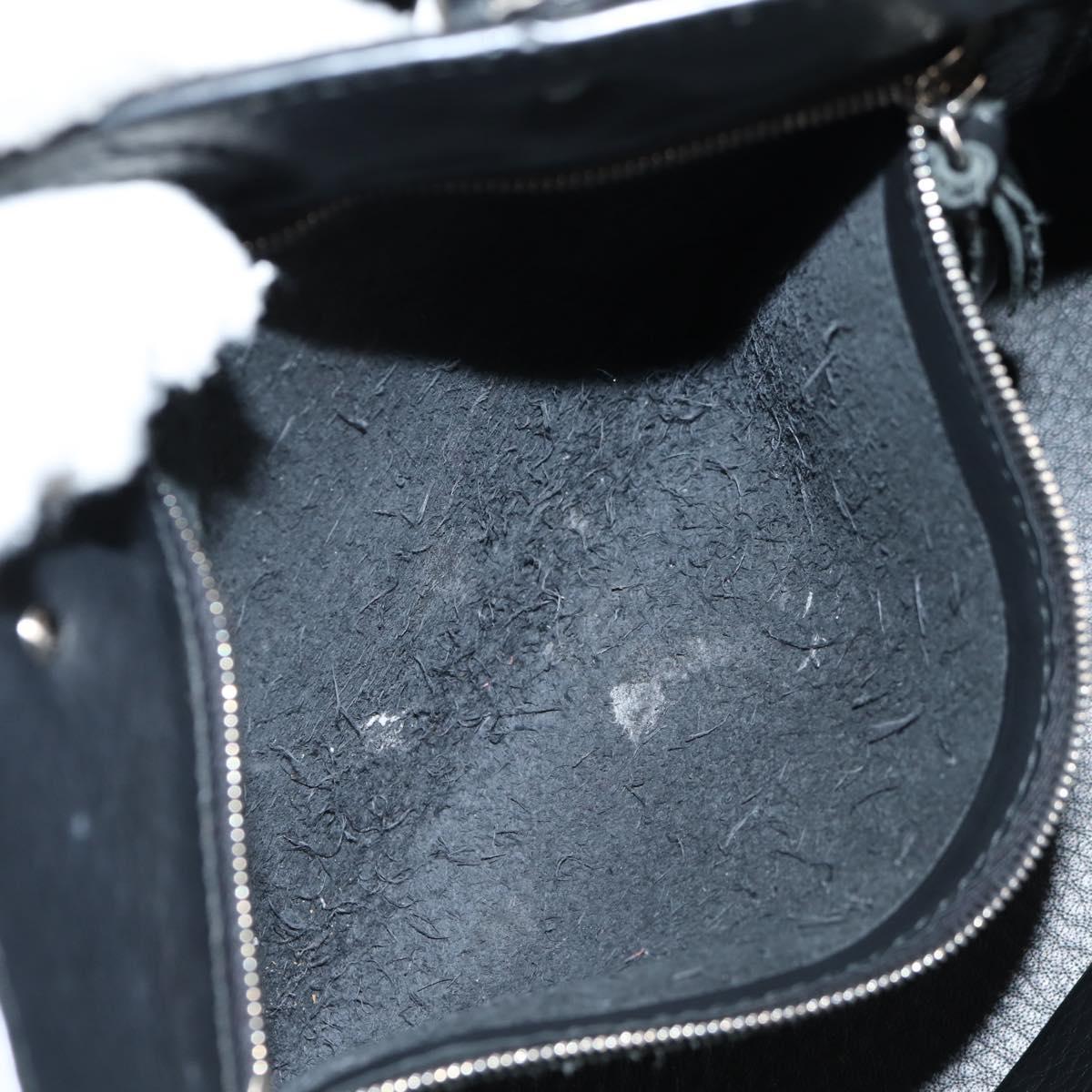 BALENCIAGA Paper Mini Hand Bag Leather 2way Black Silver 370926 Auth bs27987V