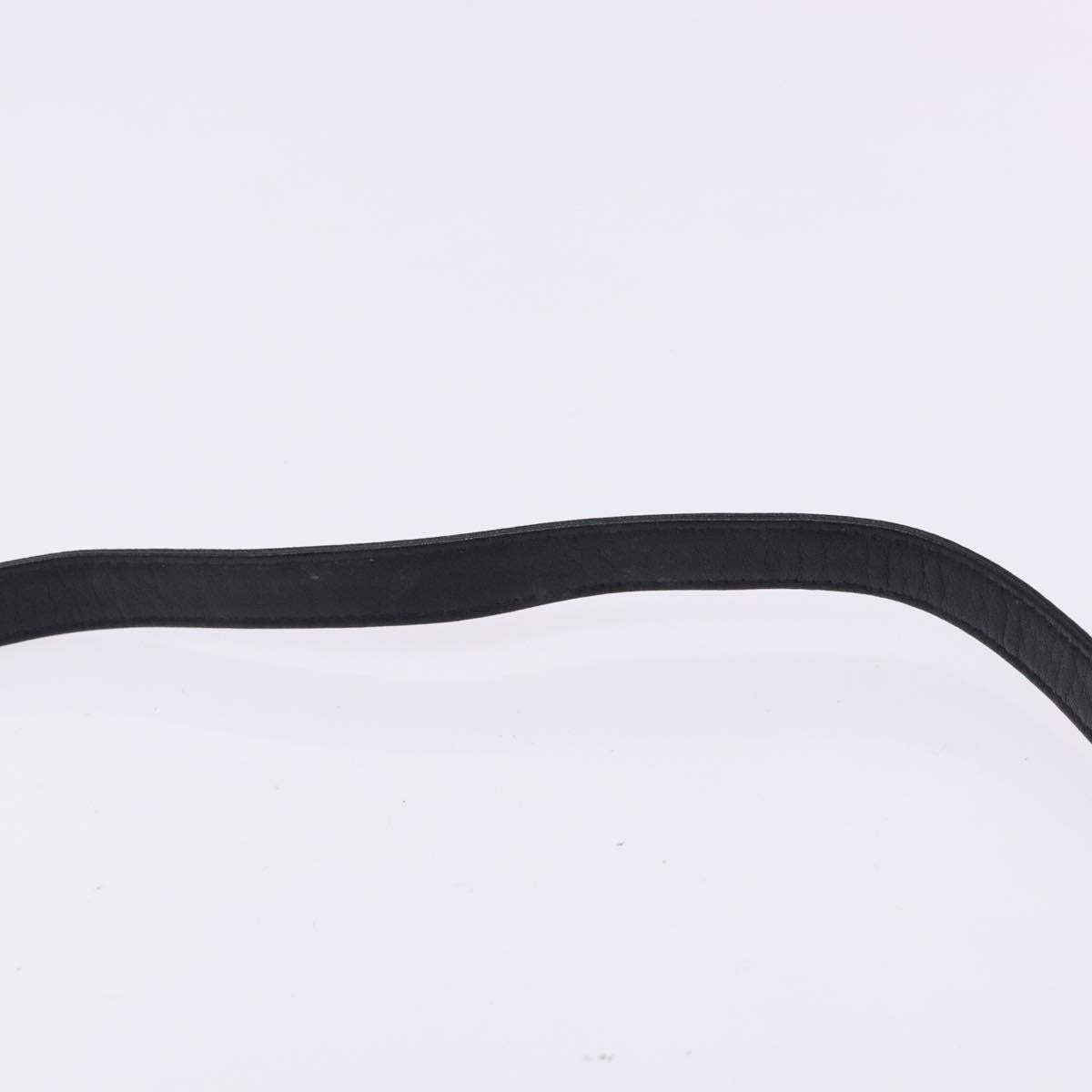 VALENTINO Shoulder Bag Leather Black Gold Auth bs27994