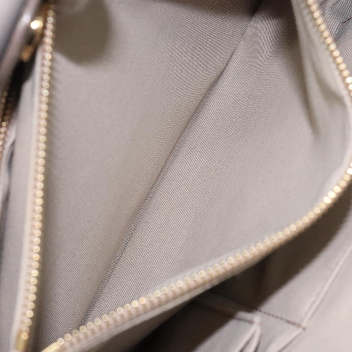 Salvatore Ferragamo Vala Hand Bag Leather Gray Gold Auth bs27995