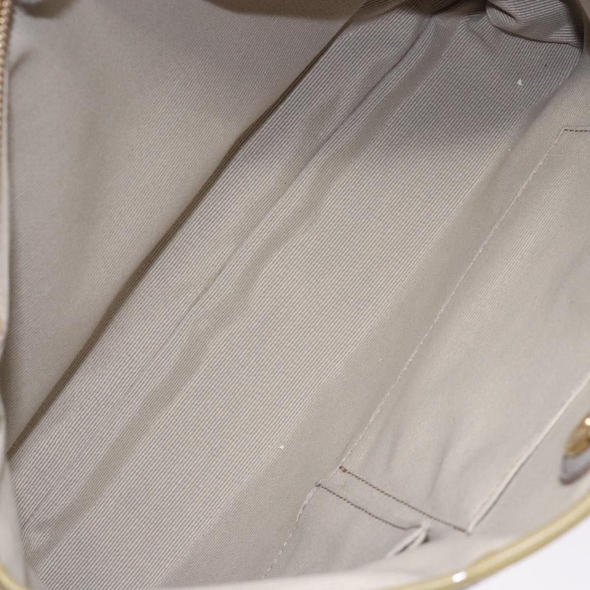 Salvatore Ferragamo Vala Hand Bag Leather Gray Gold Auth bs27995