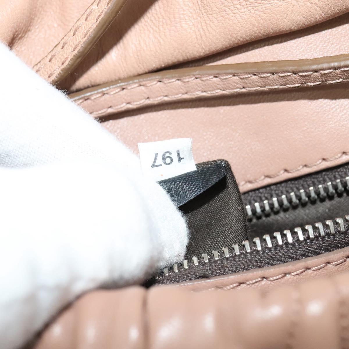 Miu Miu Matelasse Chain Shoulder Bag Leather Pink Silver Auth bs27996