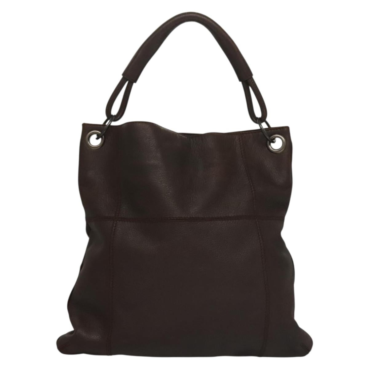 BOTTEGA VENETA Shoulder Bag Leather Brown Auth bs27997