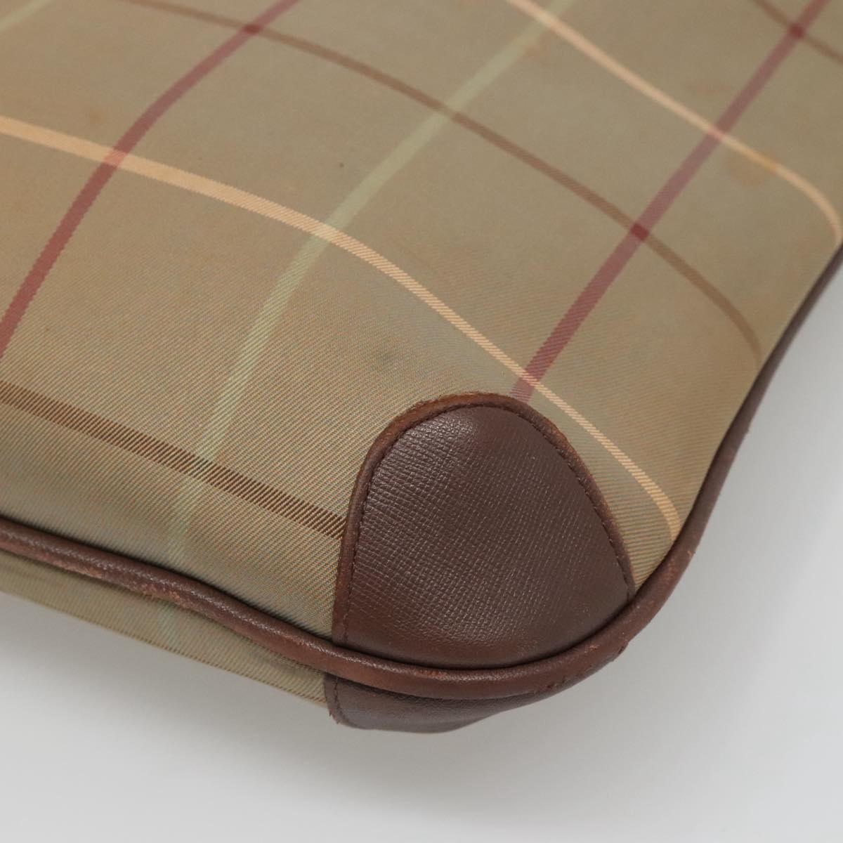 Burberrys Nova Check Tote Bag Canvas Beige Gold Auth bs28014