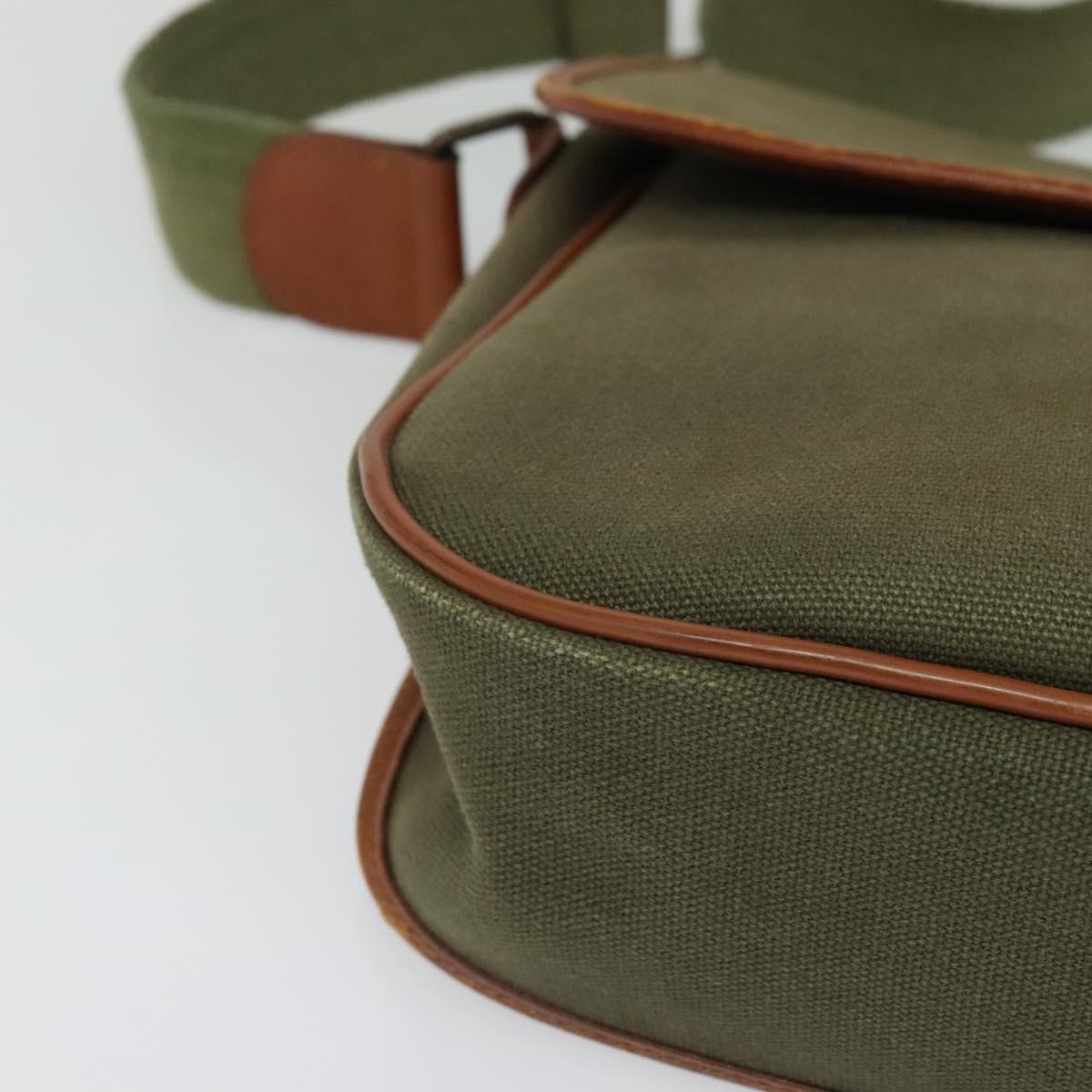 Burberrys Shoulder Bag Canvas Khaki Auth bs28018