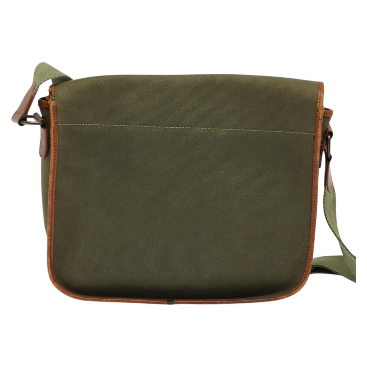 Burberrys Shoulder Bag Canvas Khaki Auth bs28018