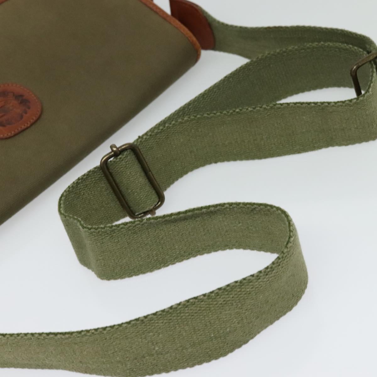 Burberrys Shoulder Bag Canvas Khaki Auth bs28018