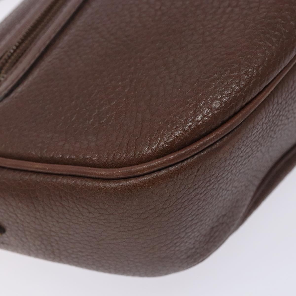 Burberrys Shoulder Bag Leather Brown Gold Auth bs28021