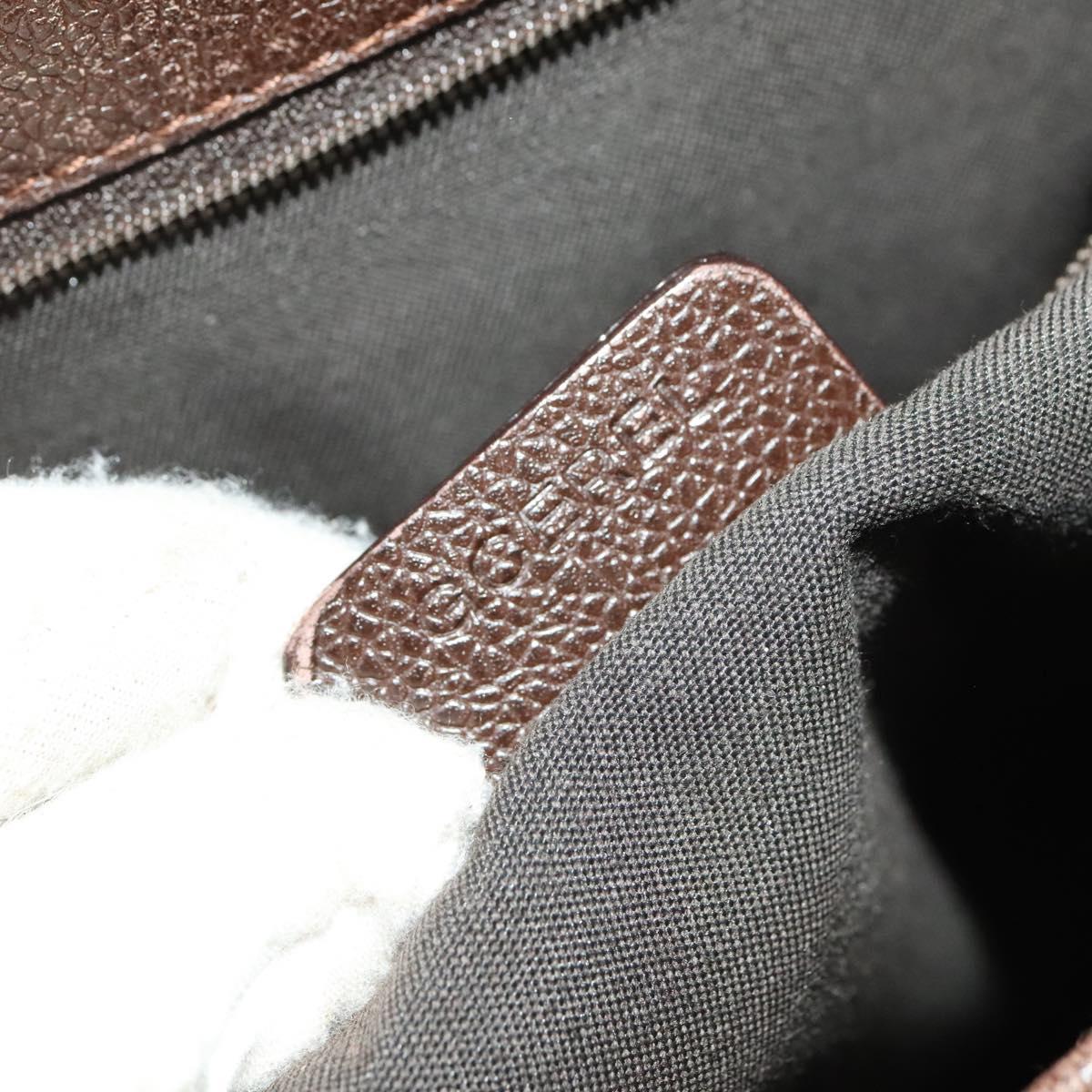 BVLGARI Shoulder Bag Leather Brown Silver Auth bs28028