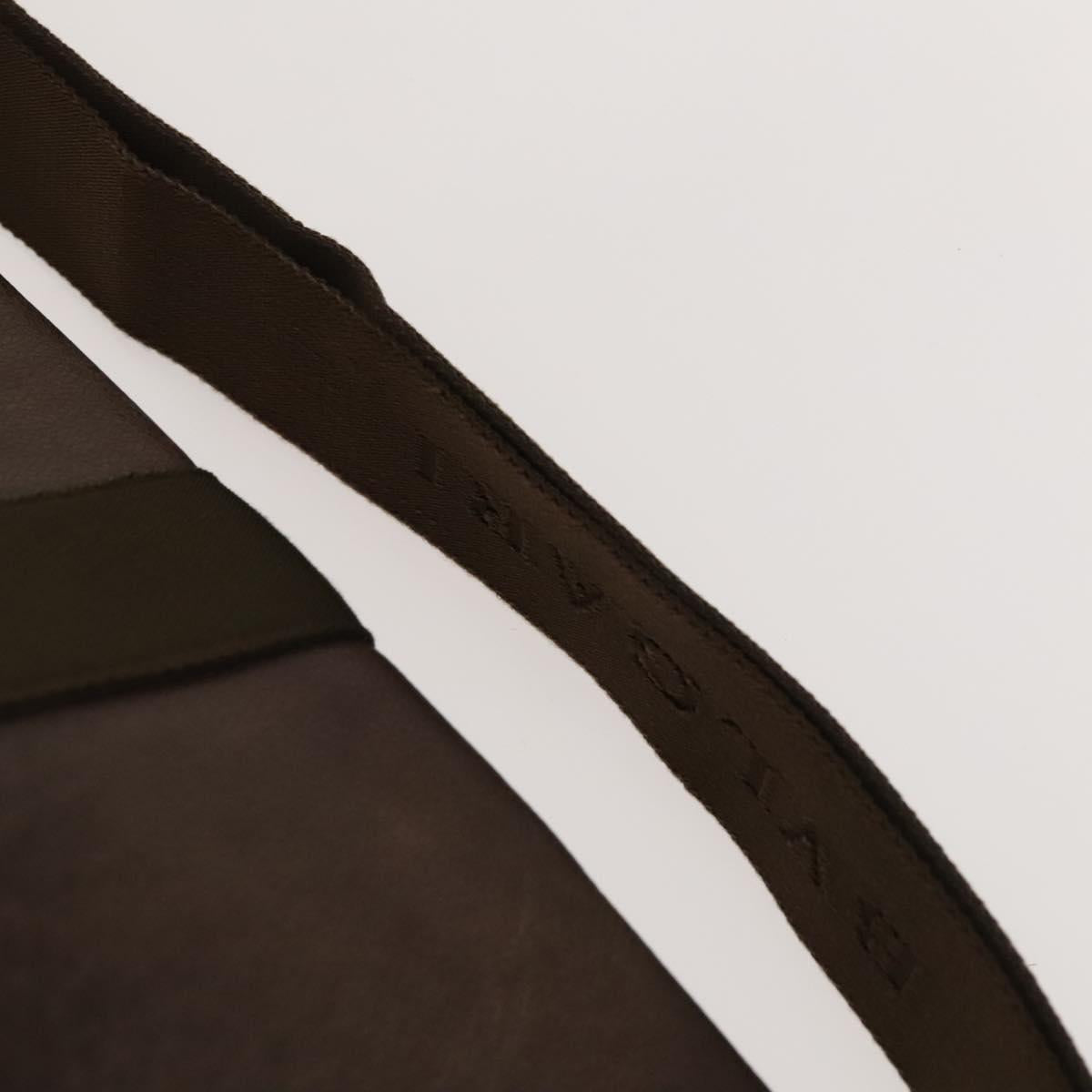 BVLGARI Shoulder Bag Leather Brown Silver Auth bs28028