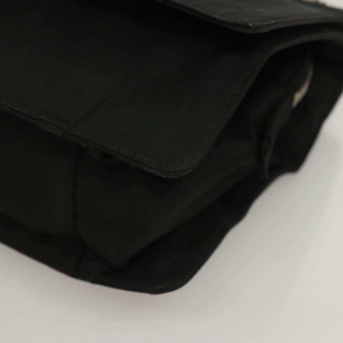 PRADA Shoulder Bag Nylon Black Silver Auth bs28061