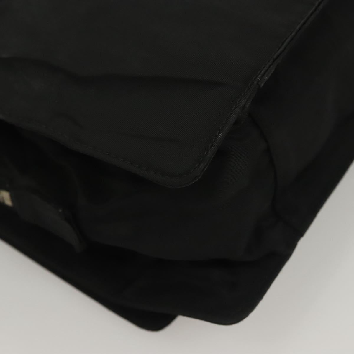 PRADA Shoulder Bag Nylon Black Silver Auth bs28061