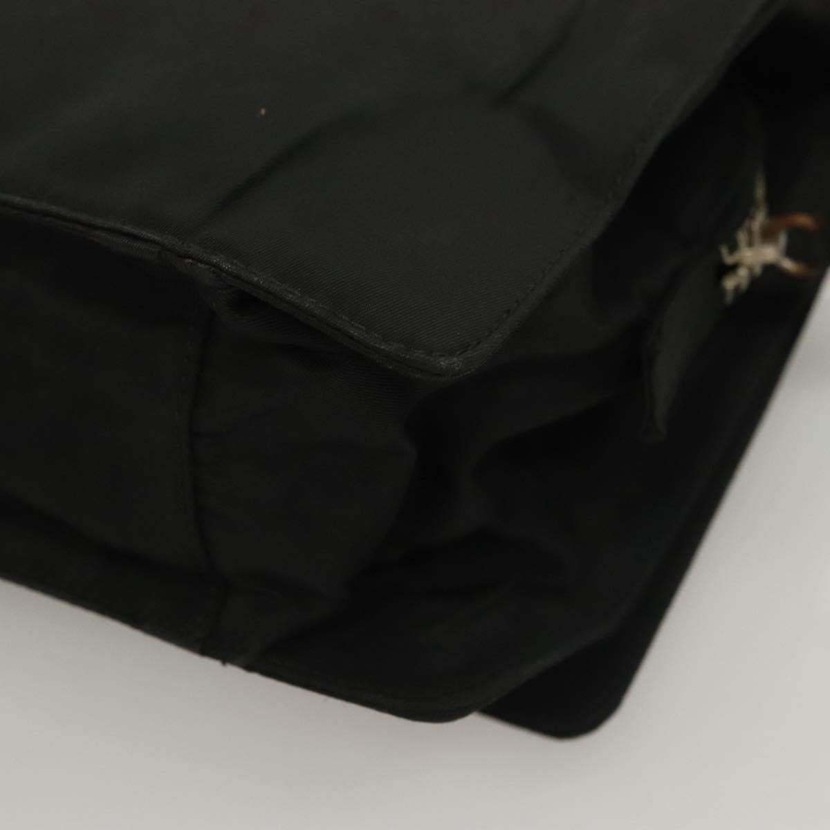 PRADA Shoulder Bag Nylon Black Silver Auth bs28061