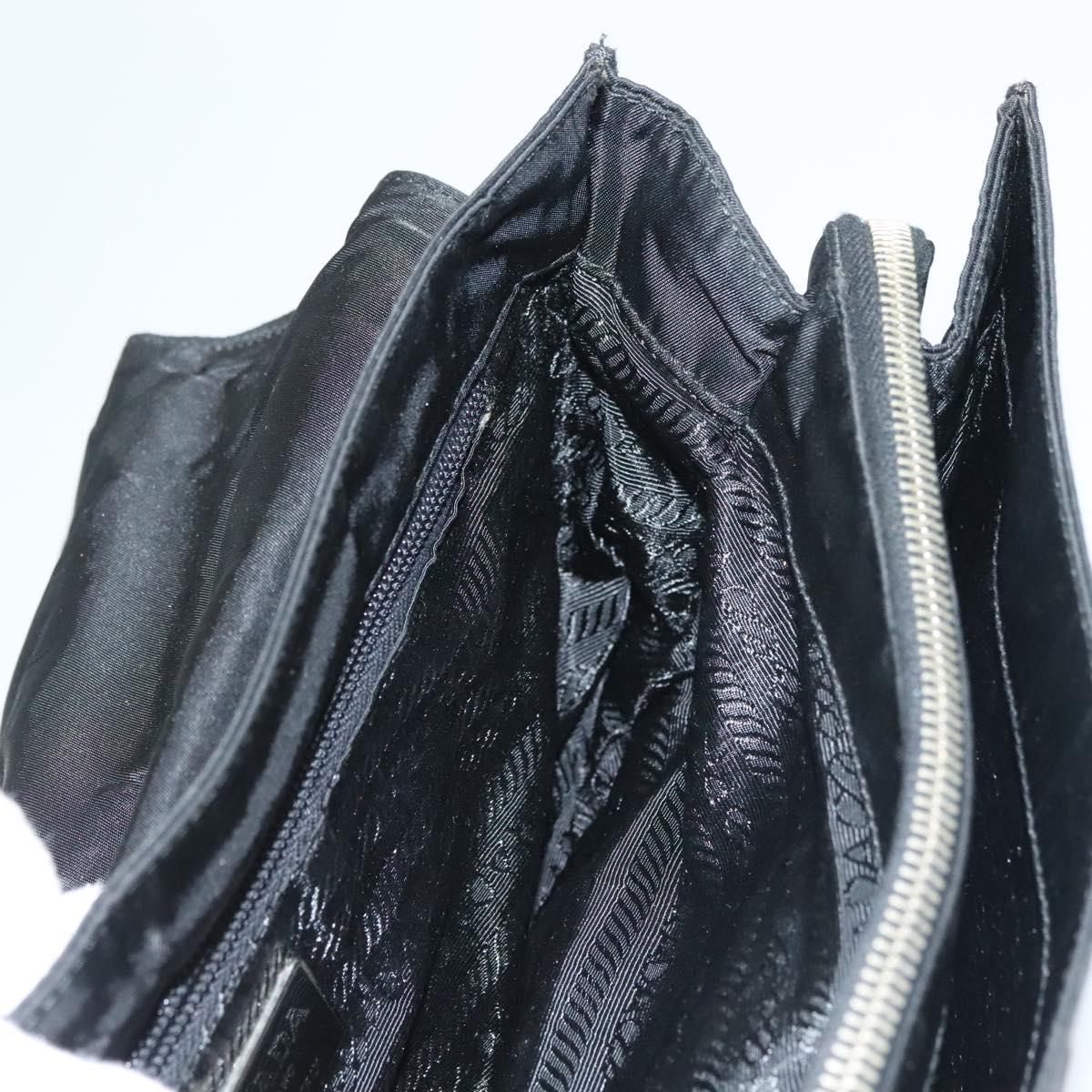 PRADA Shoulder Bag Nylon Black Silver Auth bs28061