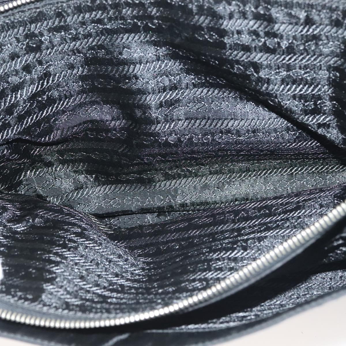 PRADA Shoulder Bag Nylon Black Silver Auth bs28061