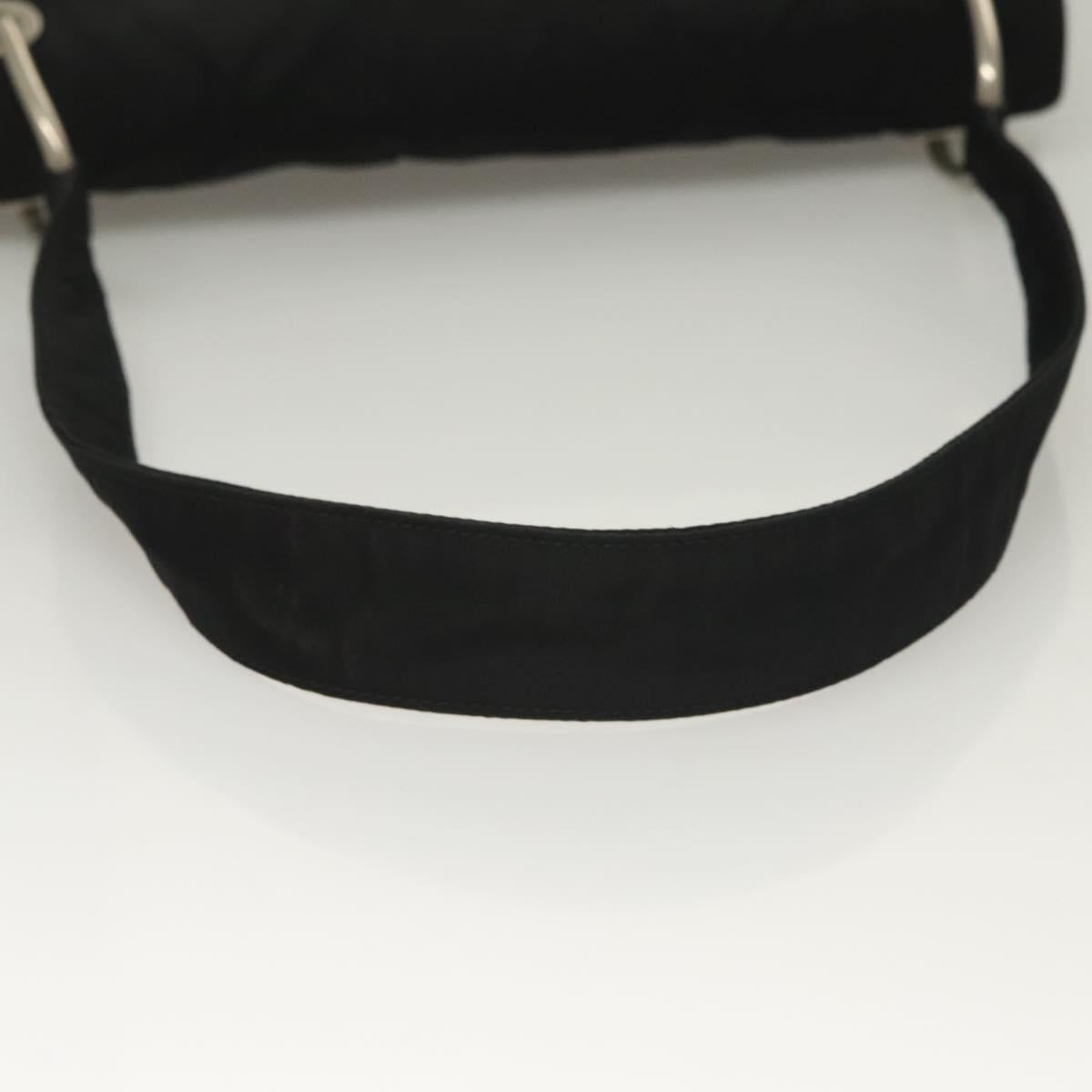 PRADA Shoulder Bag Nylon Black Silver Auth bs28061