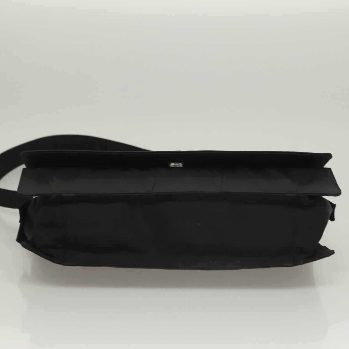 PRADA Shoulder Bag Nylon Black Silver Auth bs28061