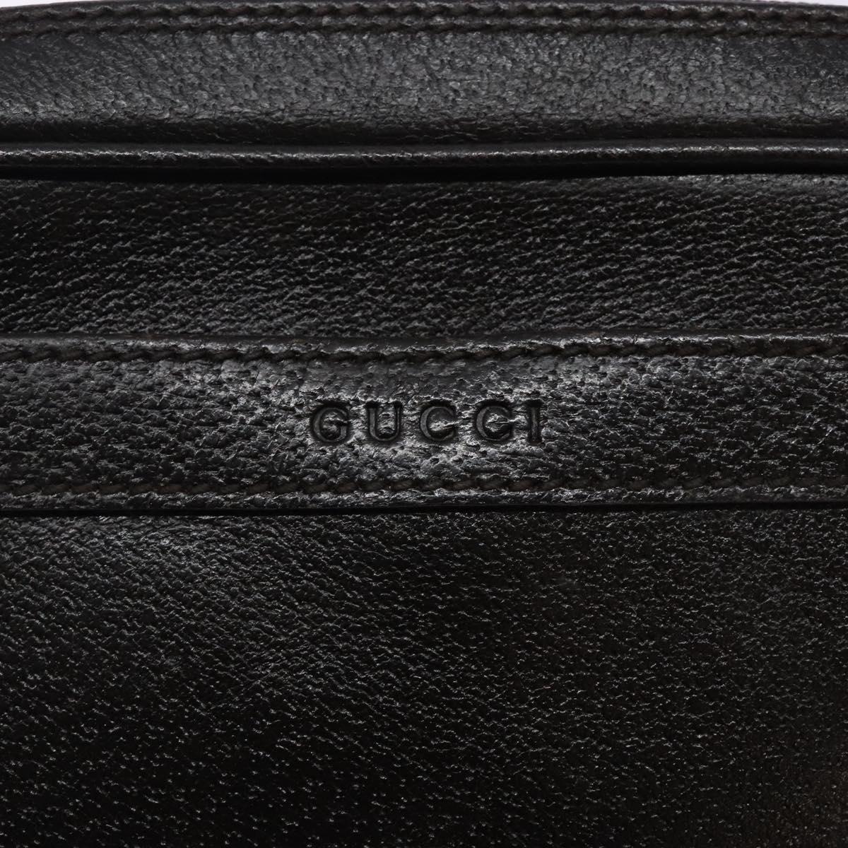GUCCI Clutch Bag Leather Brown Silver 018 3700 Auth bs28071