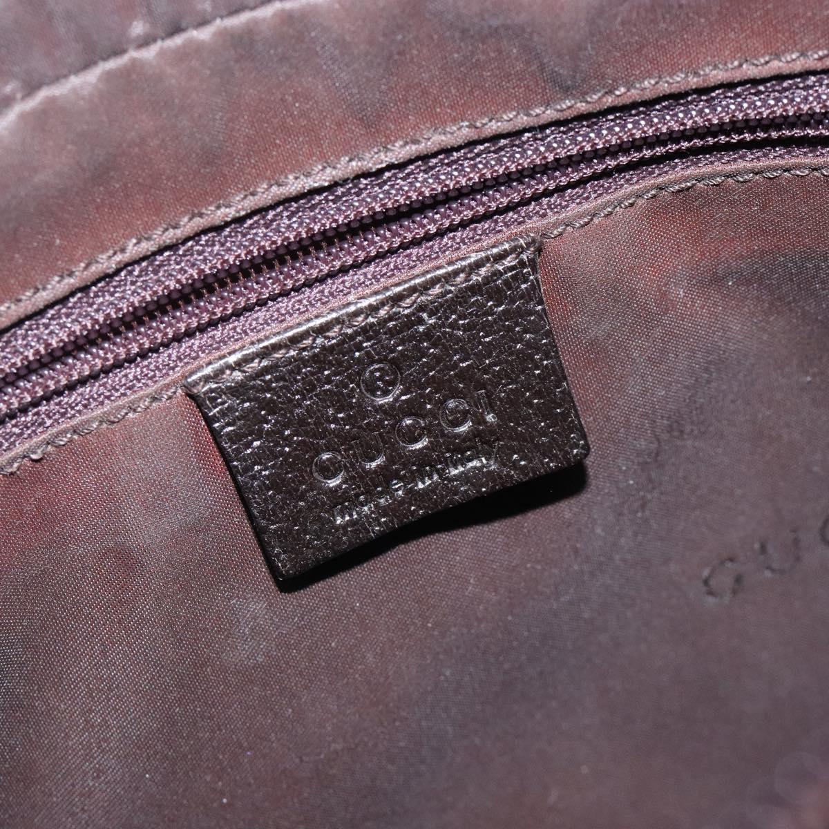 GUCCI Clutch Bag Leather Brown Silver 018 3700 Auth bs28071