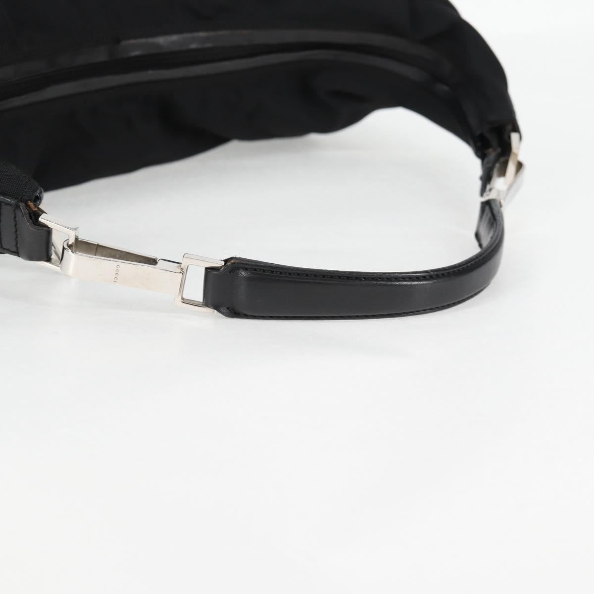 GUCCI Shoulder Bag Nylon Black Silver 001 1955 Auth bs28075