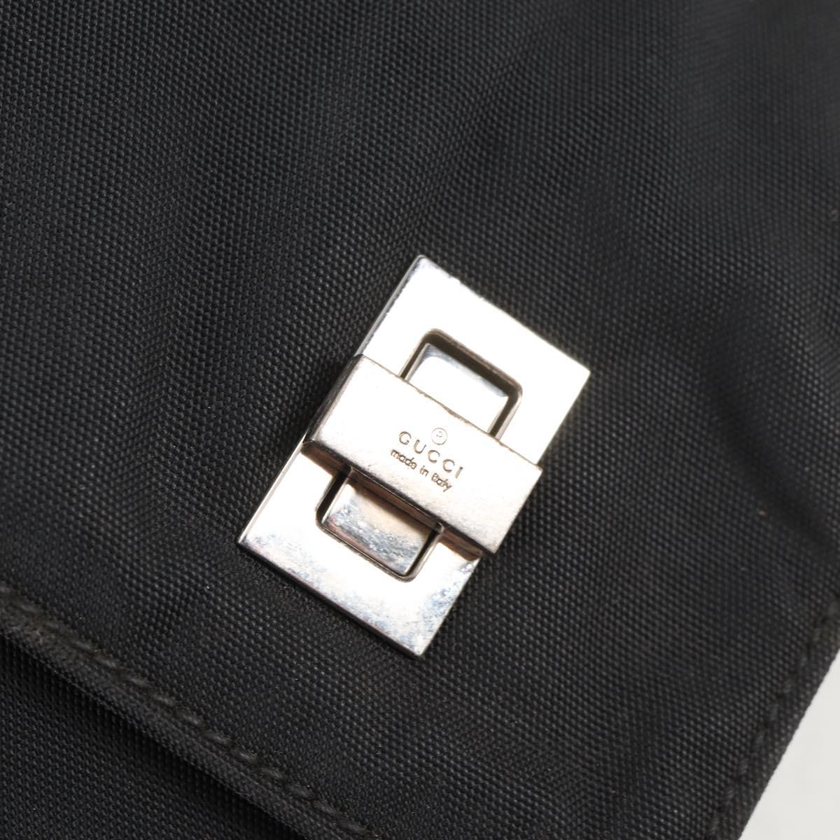 GUCCI Shoulder Bag Nylon Black Silver 019.0308 Auth bs28077