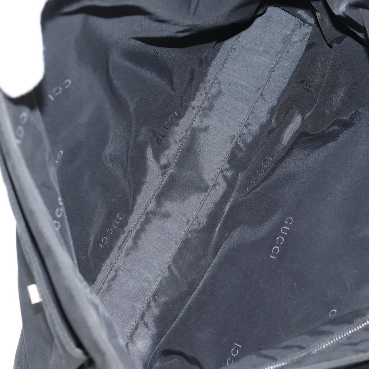 GUCCI Shoulder Bag Nylon Black Silver 019.0308 Auth bs28077