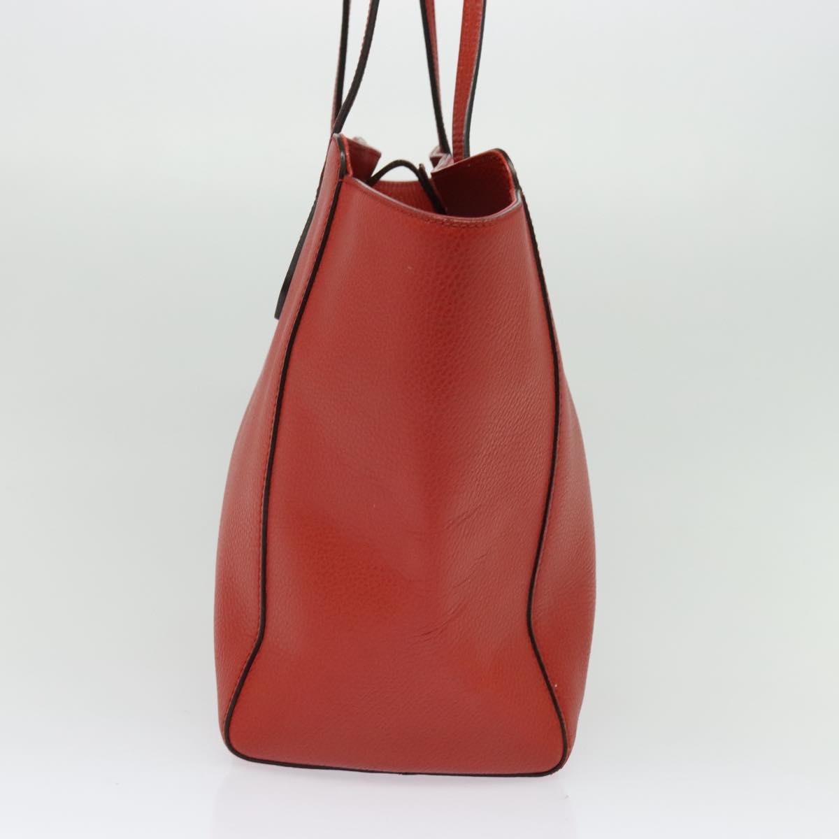 GUCCI Tote Bag Leather Red Gold 354397. Auth bs28080