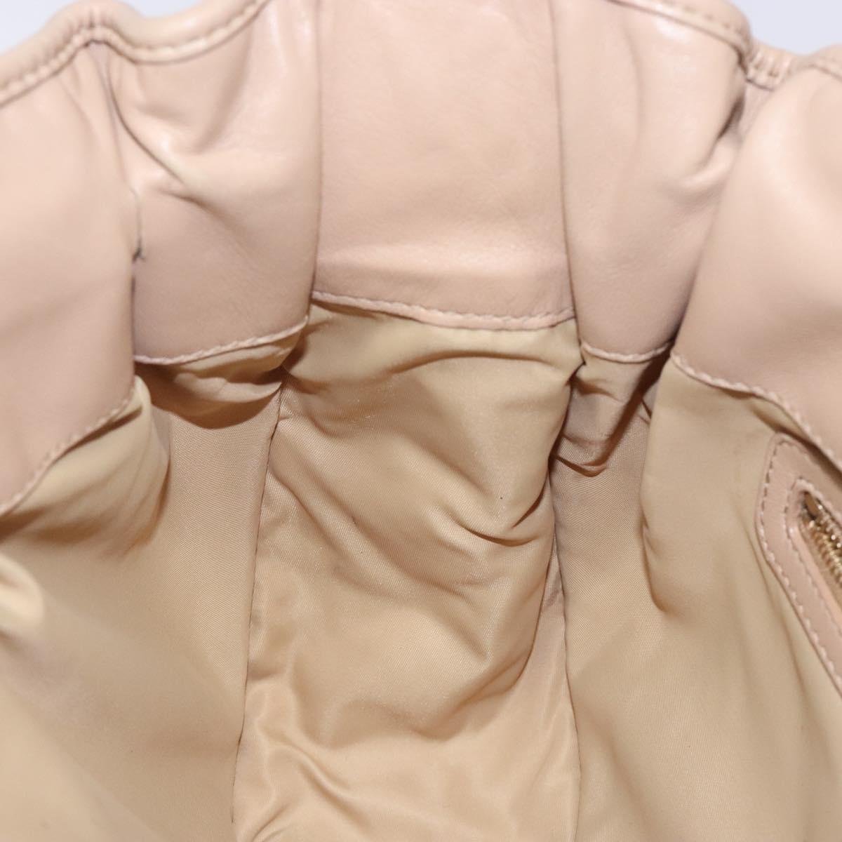 Christian Dior Canage Hand Bag Nylon Beige Gold Auth bs28087