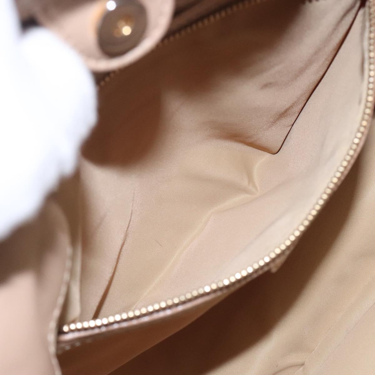 Christian Dior Canage Hand Bag Nylon Beige Gold Auth bs28087