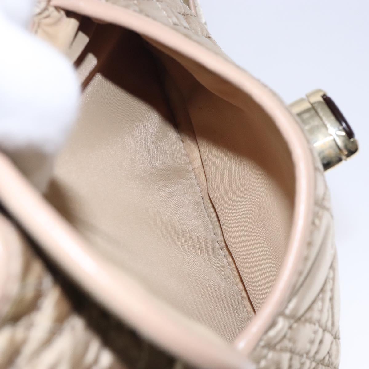 Christian Dior Canage Hand Bag Nylon Beige Gold Auth bs28087