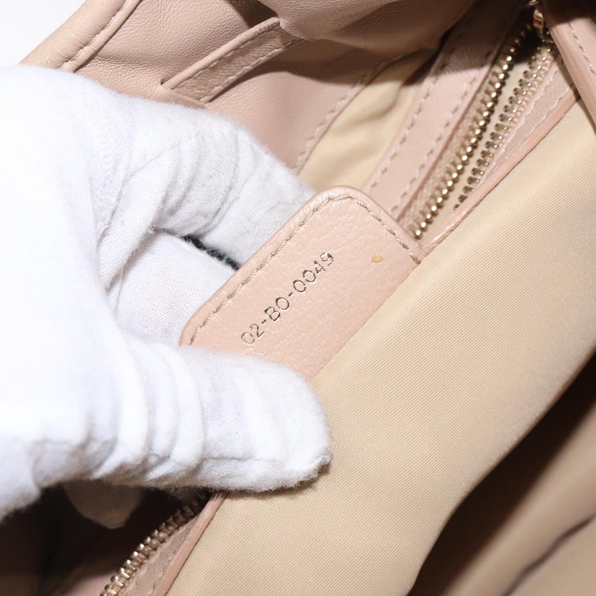 Christian Dior Canage Hand Bag Nylon Beige Gold Auth bs28087