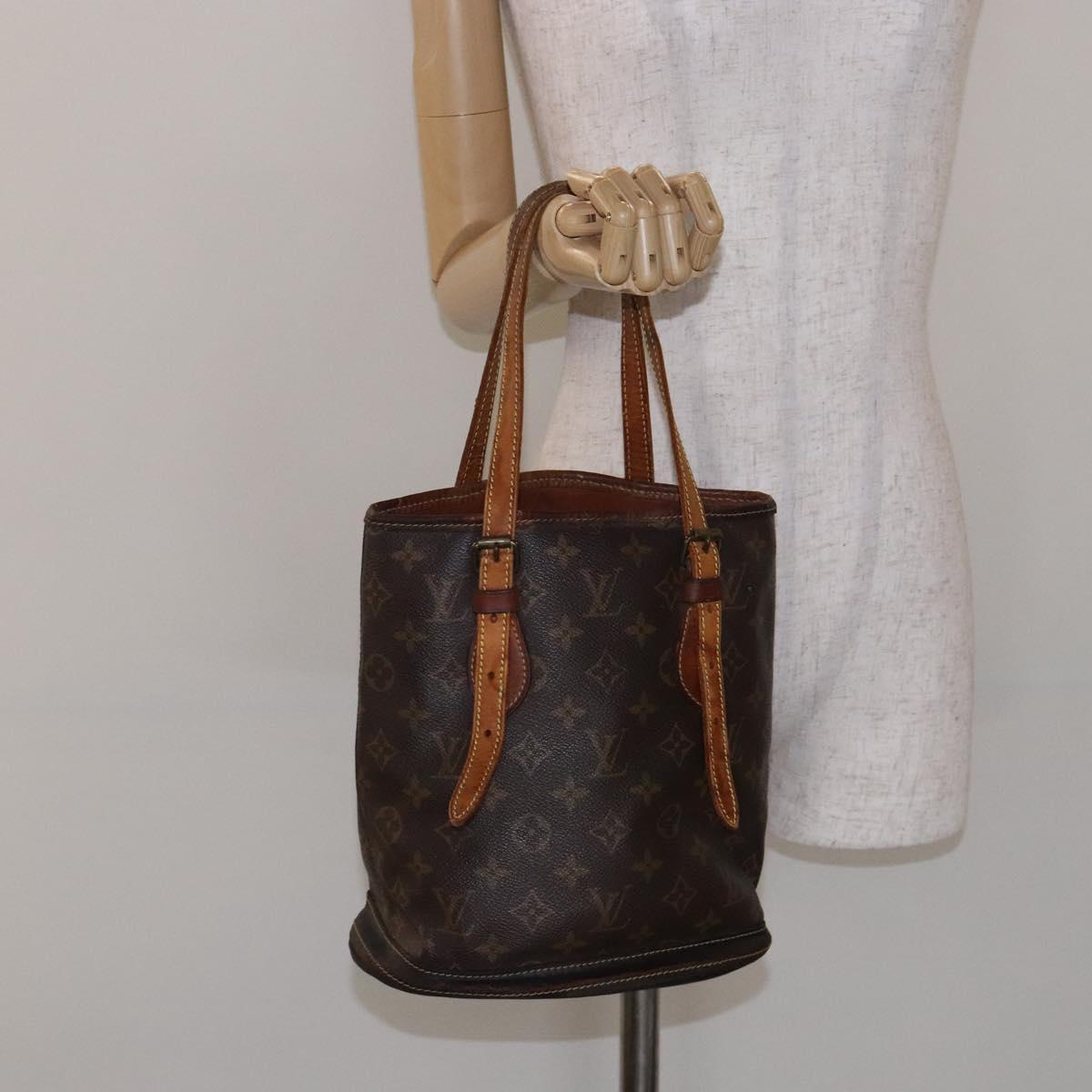 LOUIS VUITTON Monogram Bucket PM Shoulder Bag M42238 LV Auth bs28094