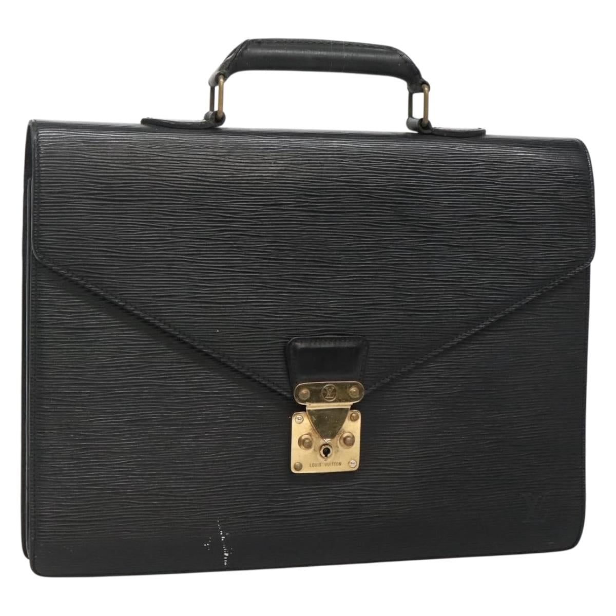 LOUIS VUITTON Epi Serviette Conseiller Business Bag Black M54422 LV Auth bs28107