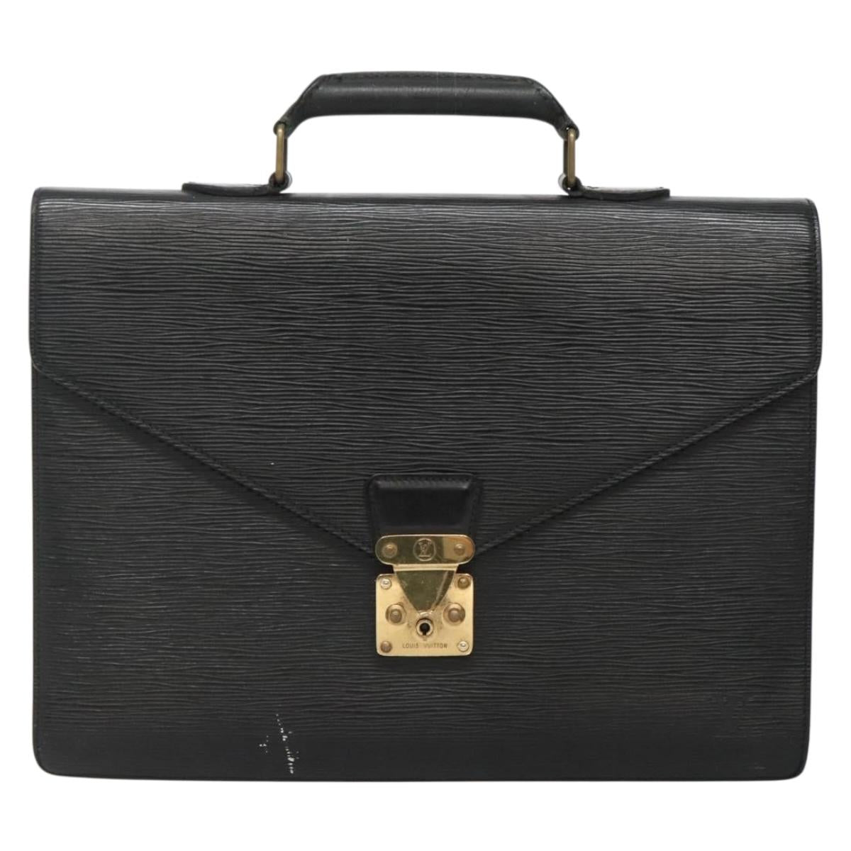 LOUIS VUITTON Epi Serviette Conseiller Business Bag Black M54422 LV Auth bs28107