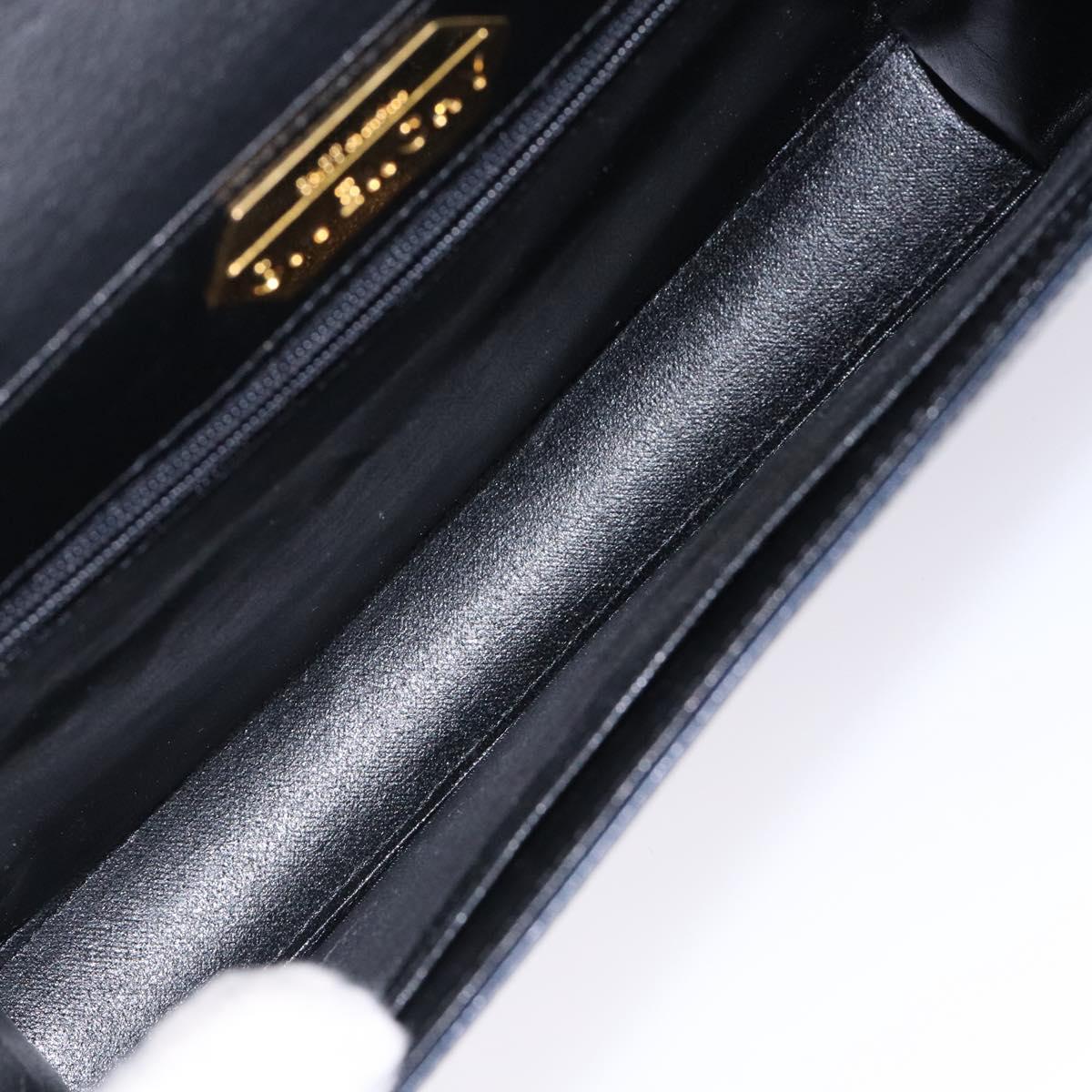 GIVENCHY Shoulder Bag Leather Navy Gold Auth bs28140