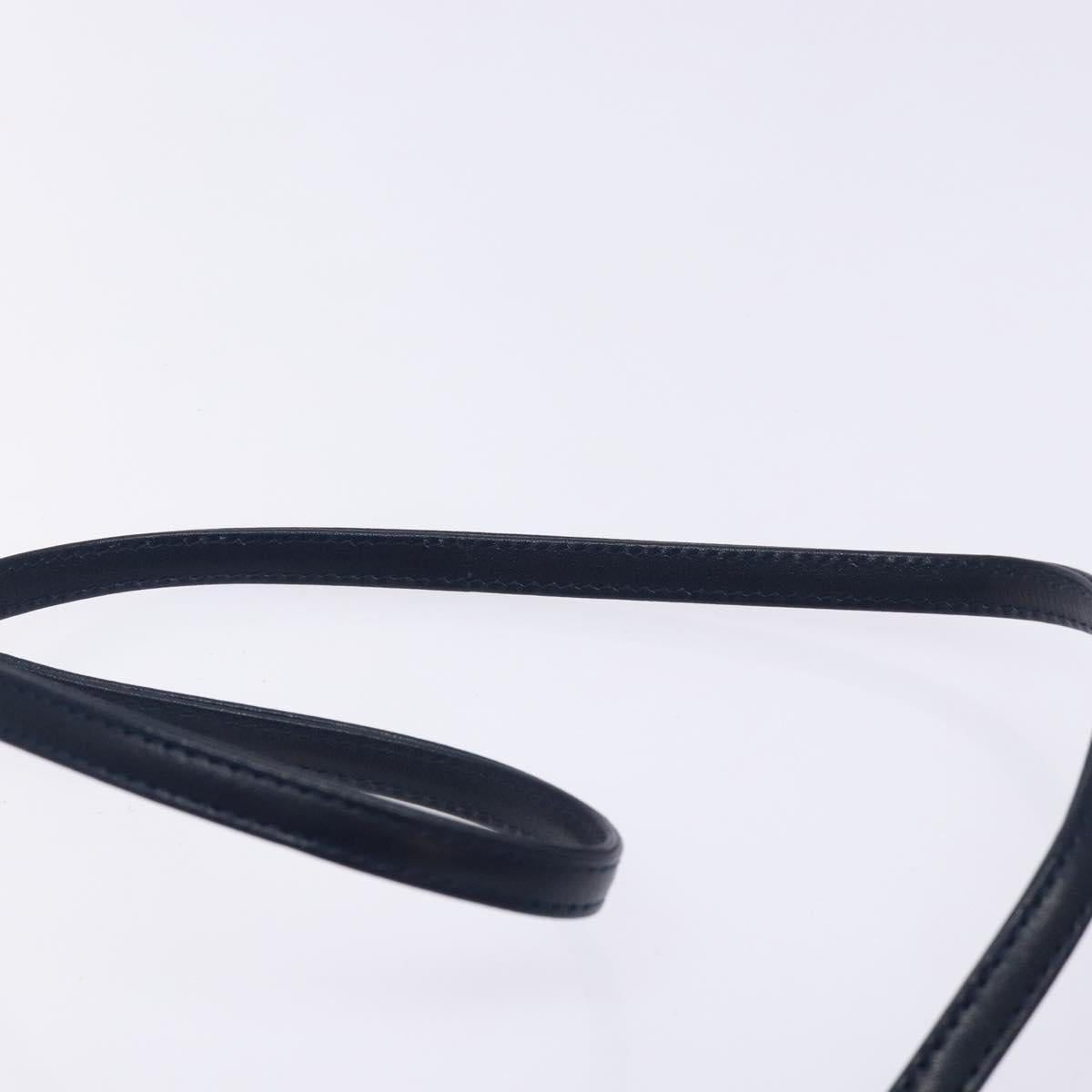 GIVENCHY Shoulder Bag Leather Navy Gold Auth bs28140