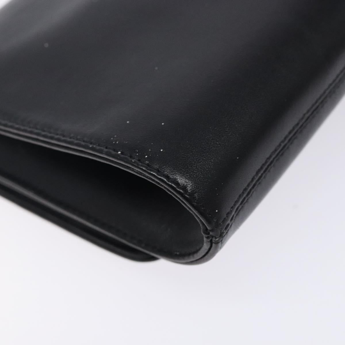 GIVENCHY Shoulder Bag Leather Black Gold Auth bs28141