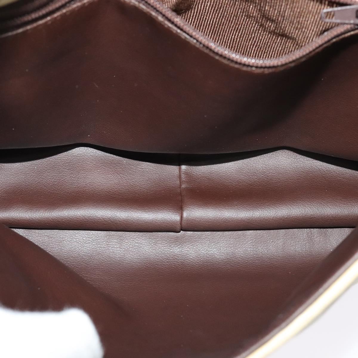BALLY Shoulder Bag Leather Beige Gold Auth bs28149
