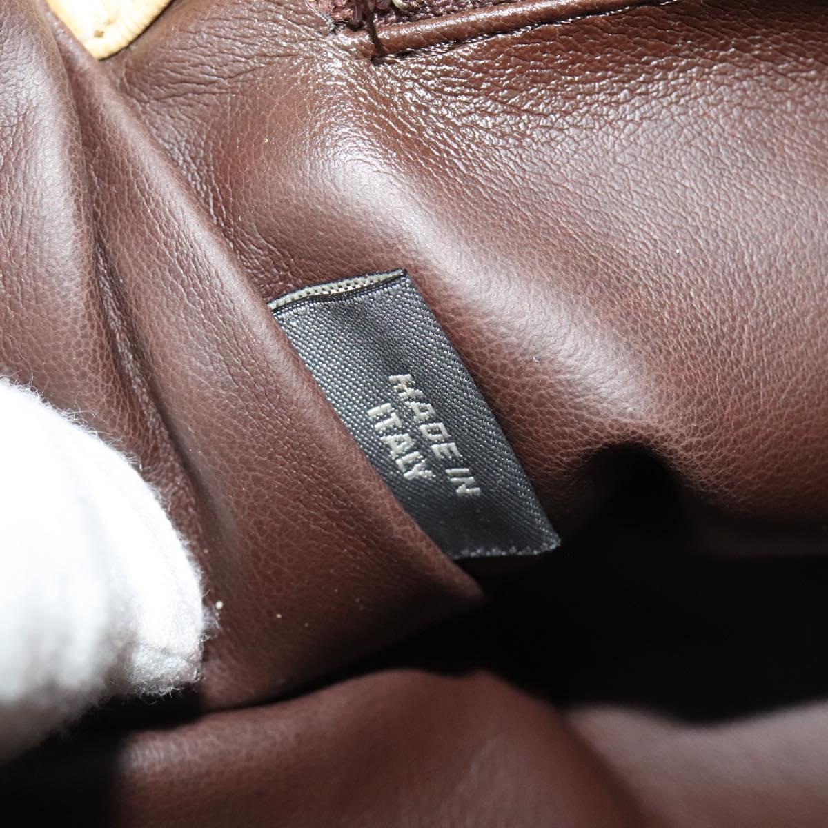 BALLY Shoulder Bag Leather Beige Gold Auth bs28149