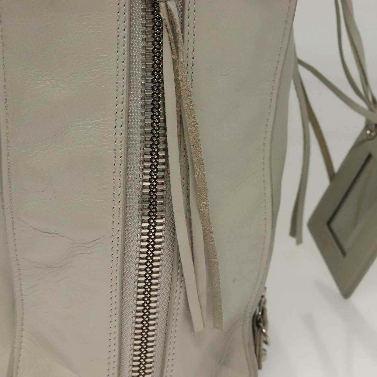 BALENCIAGA The Paper Hand Bag Leather 2way Gray Silver Auth bs28150