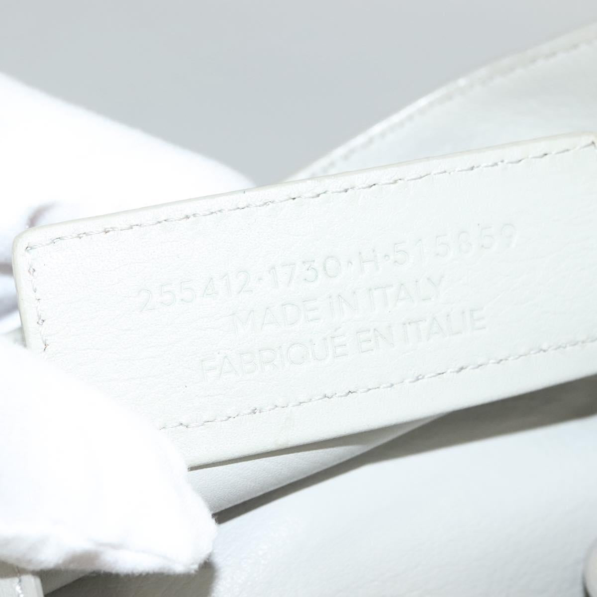 BALENCIAGA The Paper Hand Bag Leather 2way Gray Silver Auth bs28150