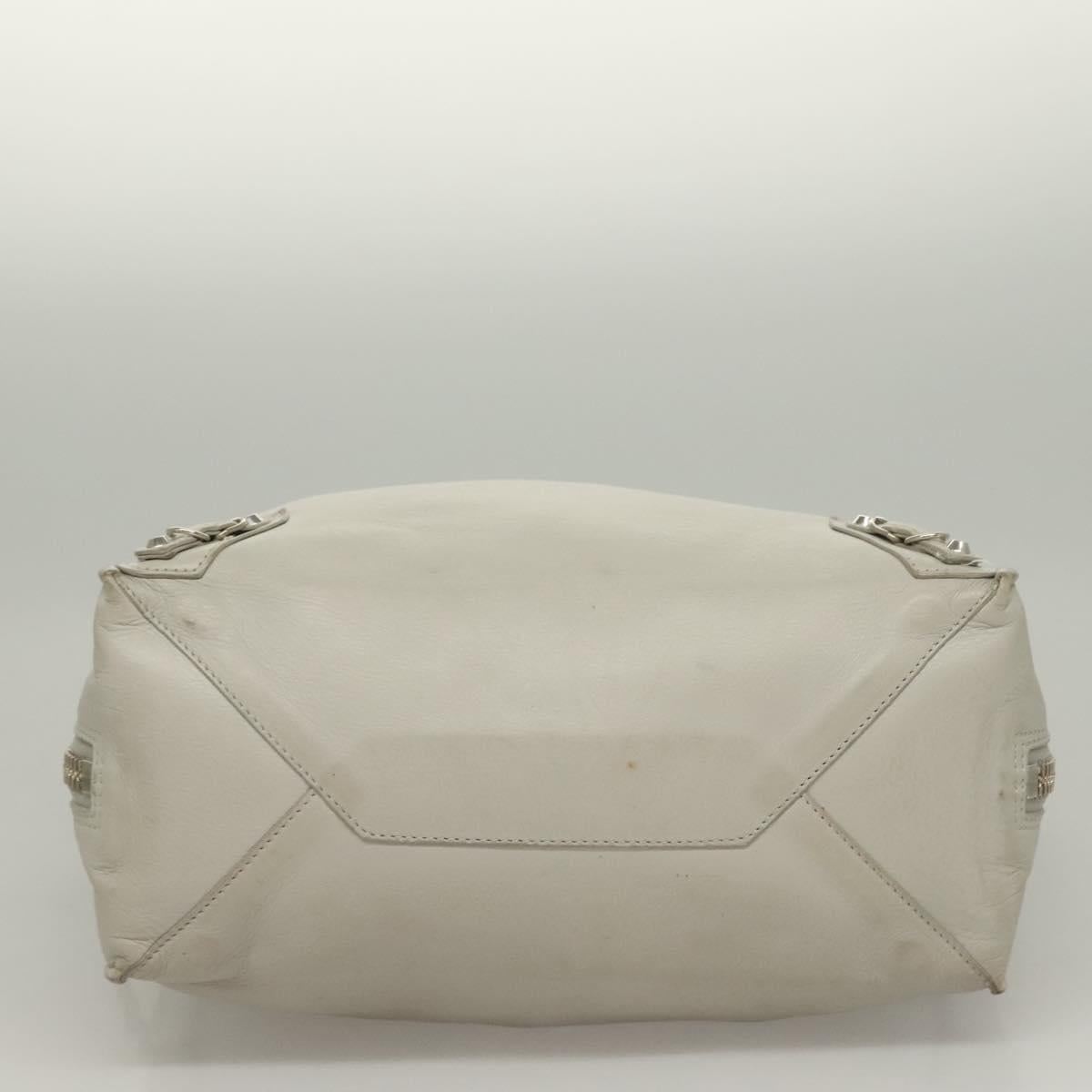 BALENCIAGA The Paper Hand Bag Leather 2way Gray Silver Auth bs28150