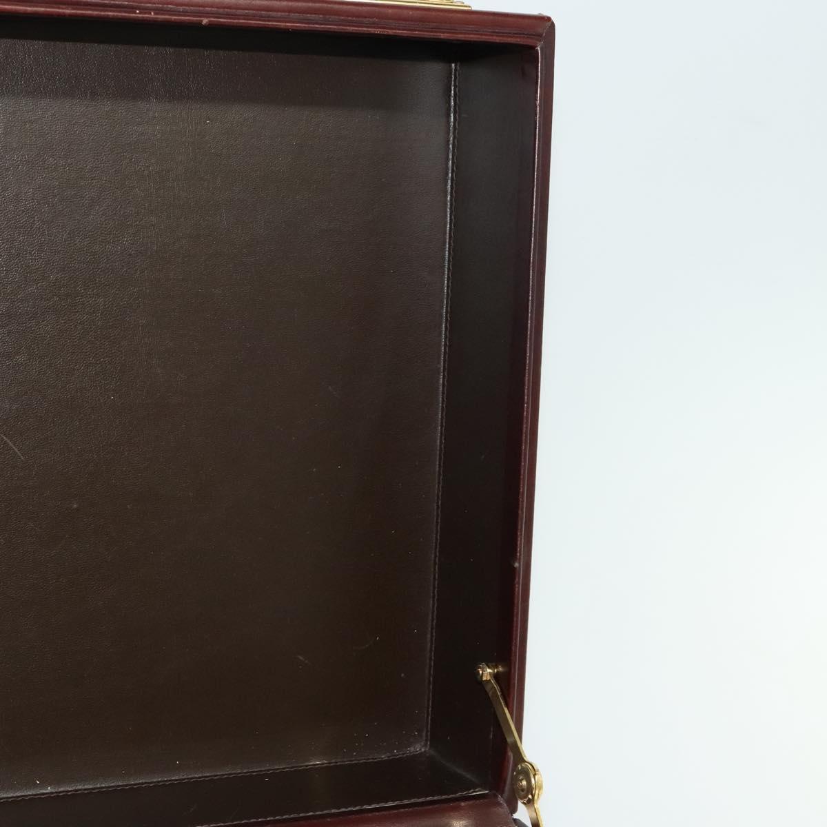BALLY Trunk Leather Brown Gold Auth bs28152