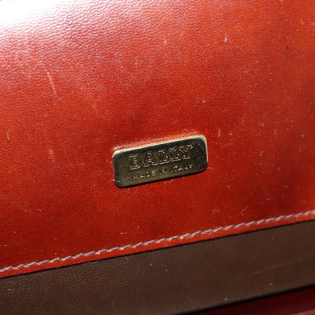 BALLY Trunk Leather Brown Gold Auth bs28152