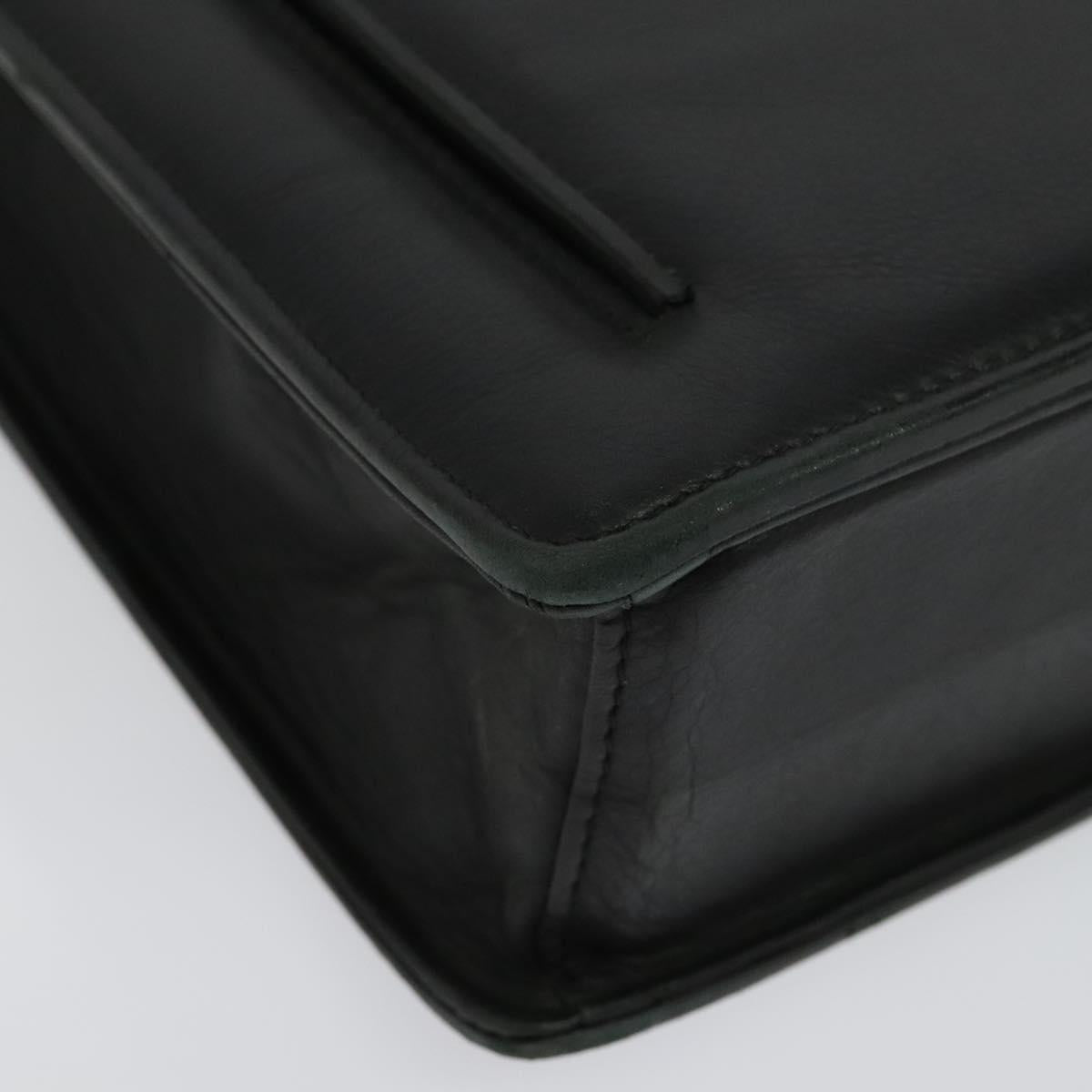 BALENCIAGA Business Bag Leather Black Gold Auth bs28157