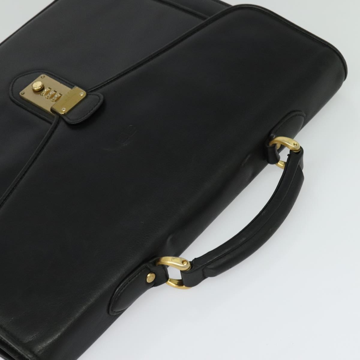 BALENCIAGA Business Bag Leather Black Gold Auth bs28157