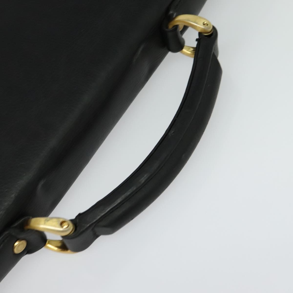BALENCIAGA Business Bag Leather Black Gold Auth bs28157