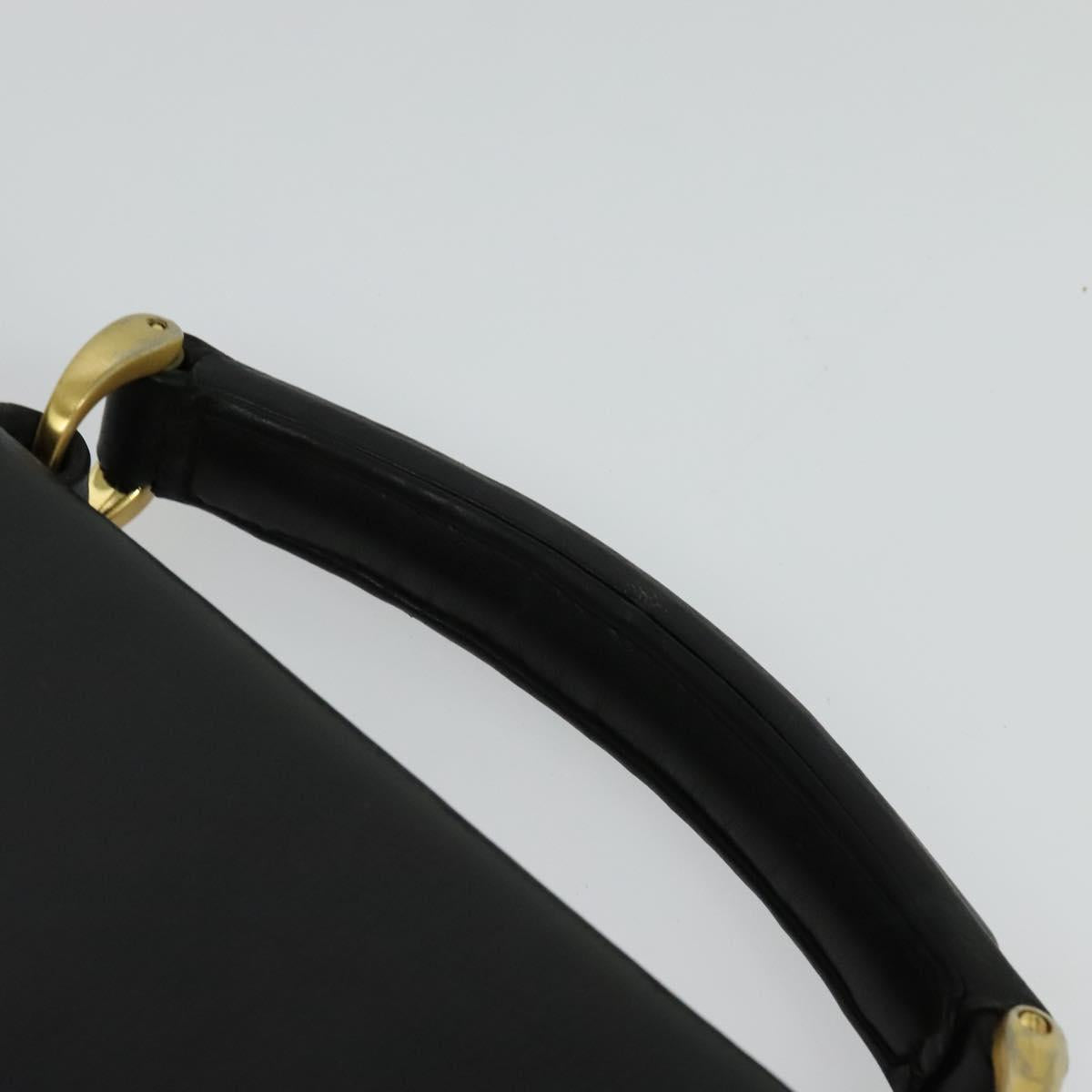 BALENCIAGA Business Bag Leather Black Gold Auth bs28157