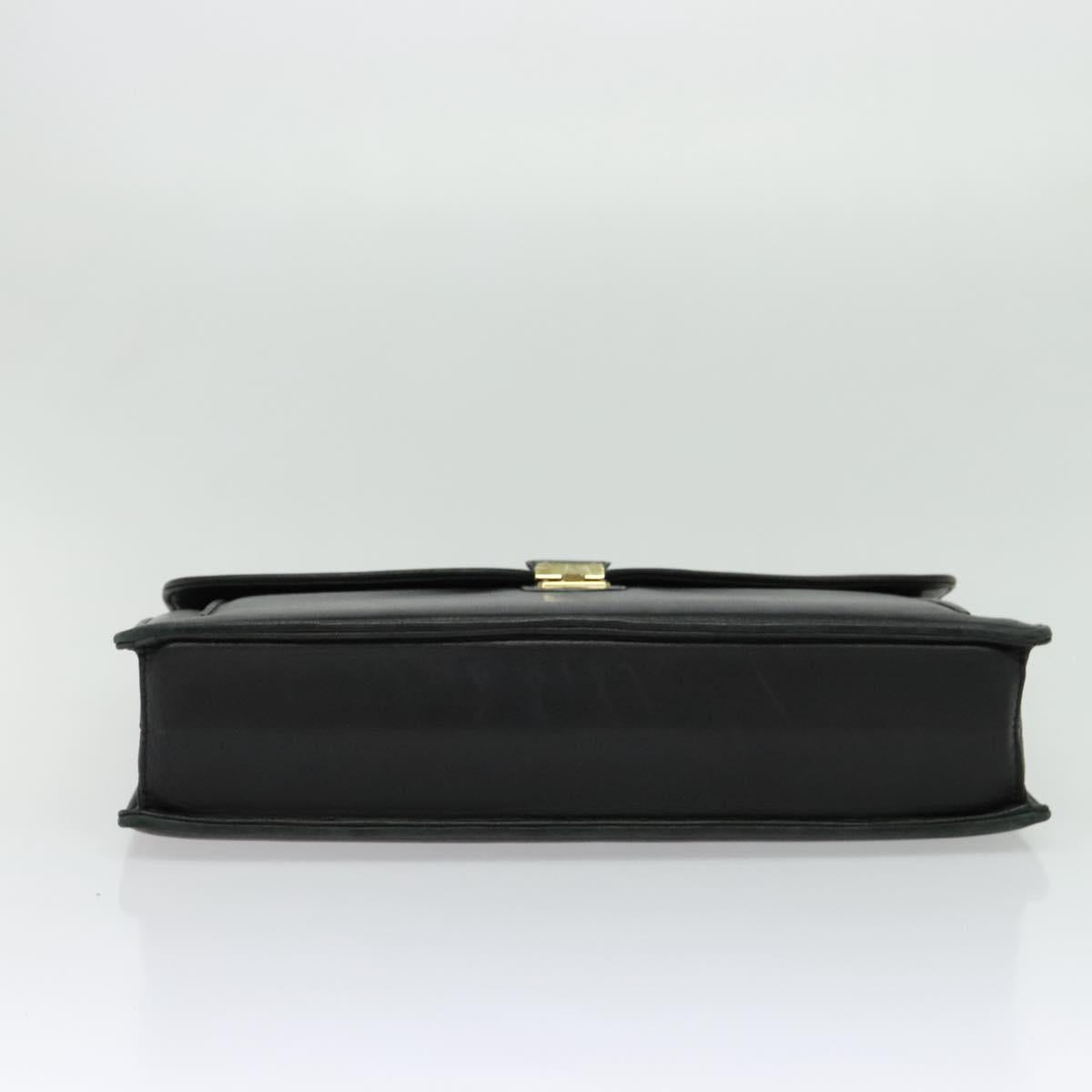 BALENCIAGA Business Bag Leather Black Gold Auth bs28157